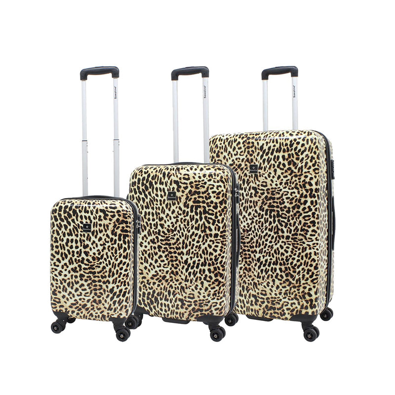 Saxoline reiskofferset bedrukt met leopard