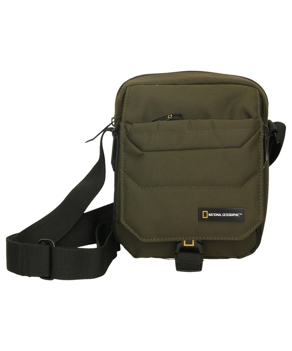 National Geographic Pro schoudertas  khaki met drie ritsvakken