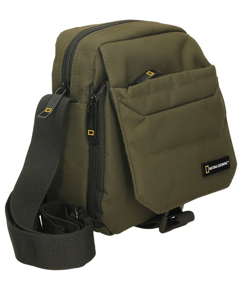National Geographic Pro schoudertas khaki met 3 ritsvakken