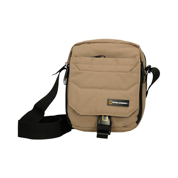 National Geographic Pro schoudertas beige met 3 ritsvakken