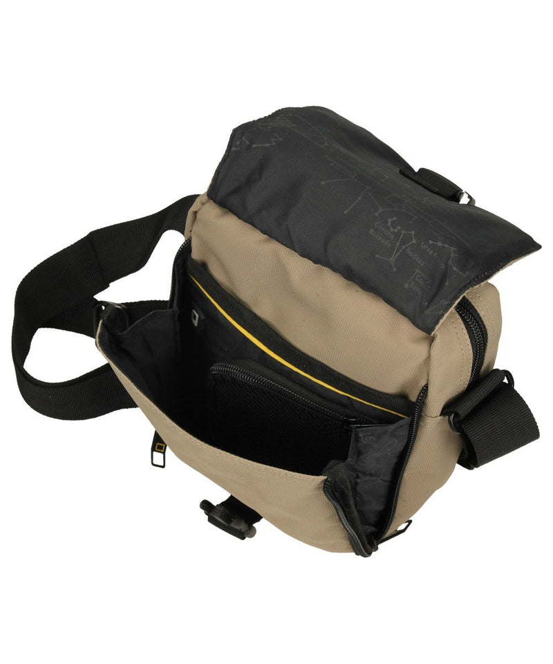 National Geographic Pro schoudertas beige met 3 ritsvakken