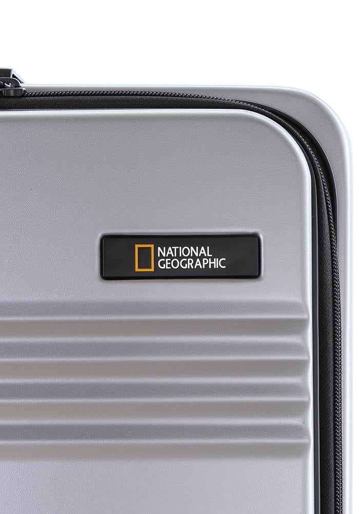 Reisekoffer mit einzigartiger Deckelöffnung von Nat Geo Trolley Lodge Gr.M Farbe Silber