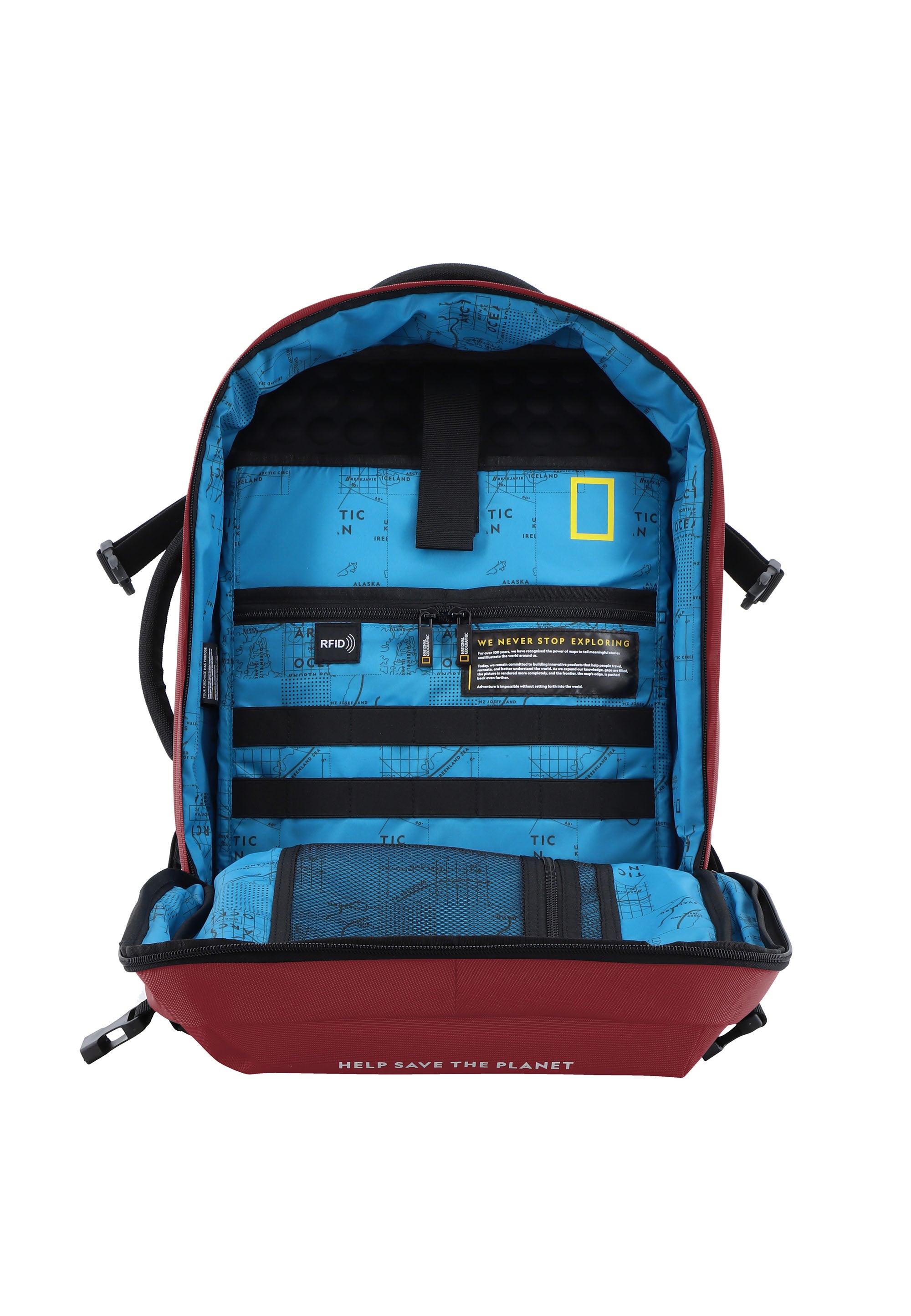 National Geographic - Ocean | Rucksack Aktentasche Laptoptasche aus RPET | Rot | Gr. S