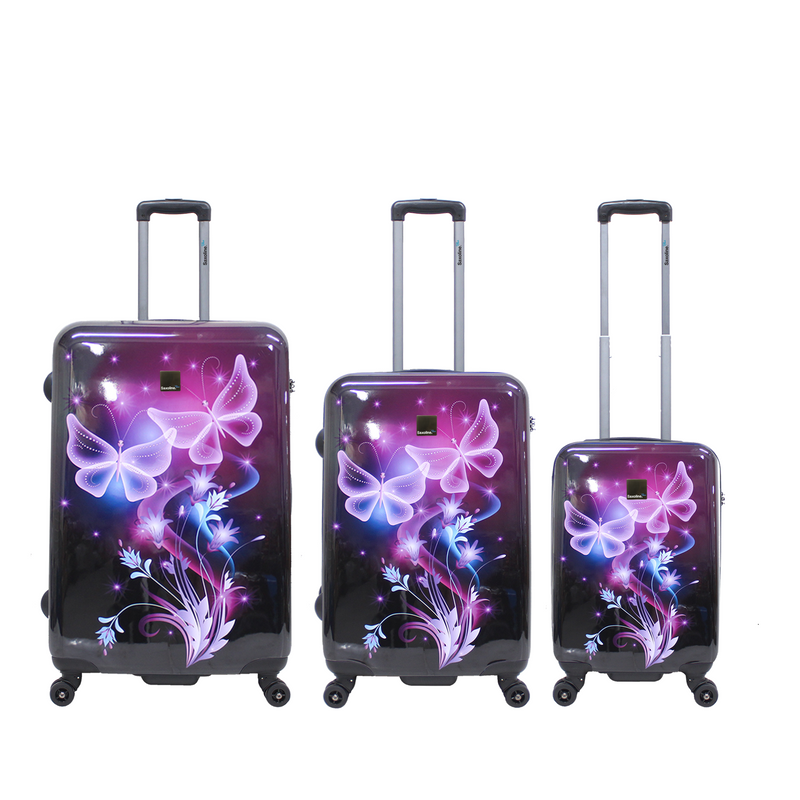 saxoline hard luggage with butterfly print